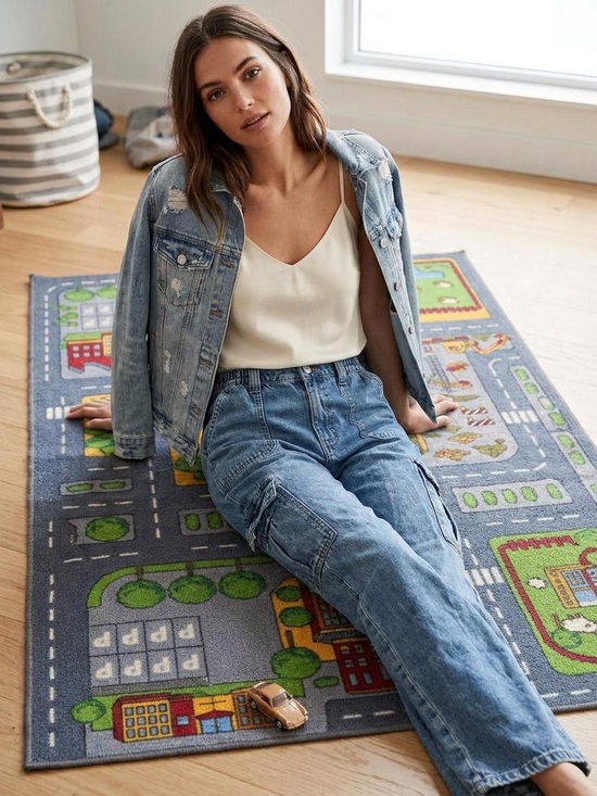 Garage Denim - Garage Light Blue Boyfriend Cargo Jeans